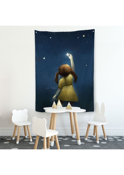 Yıldıza Ulaşan Kız Çocoğu Duvar Örtüsü - Halısı-5994 fiyatları