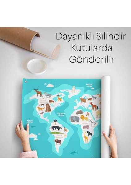Eğitici Dünya Haritası Dünya Atlası Çocuk Ve Bebek Odası Duvar Örtüsü-Halısı 3785 indirimleri