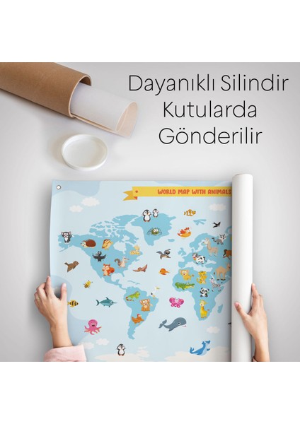 Eğitici Dünya Haritası Dünya Atlası Çocuk Ve Bebek Odası Duvar Örtüsü-Halısı 3791 indirimleri
