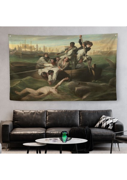 Watsob Ve Köpek Balığı Duvar Örtüsü-Halısı - Watson And The Shark 1782-6658