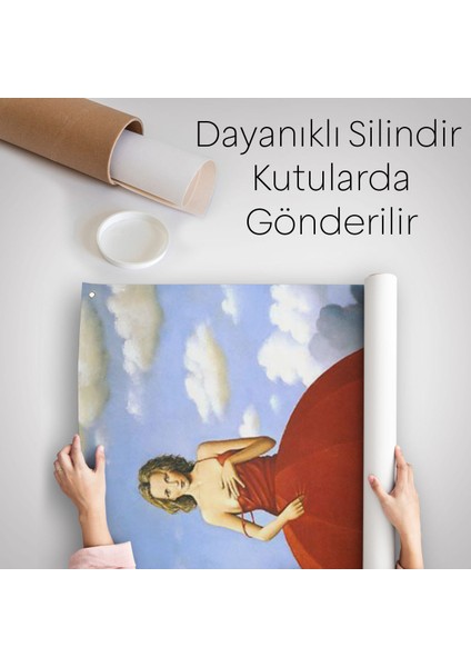 Kırmızı Elbiseli Kadın Sürreal Duvar Örtüsü - Halısı-6022 indirimleri