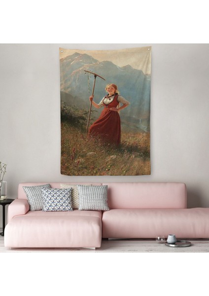 Alman Köylü Kızı Dekoratif Duvar Örtüsü - Halısı-6146