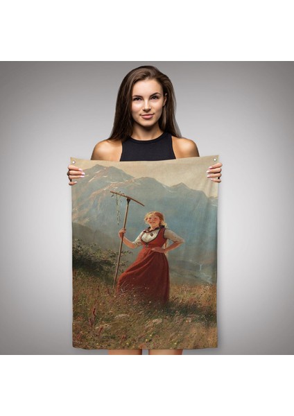 Alman Köylü Kızı Dekoratif Duvar Örtüsü - Halısı-6146 fiyatları