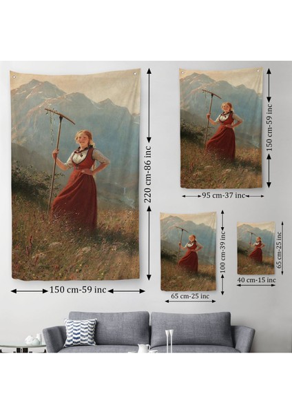 Alman Köylü Kızı Dekoratif Duvar Örtüsü - Halısı-6146 modelleri