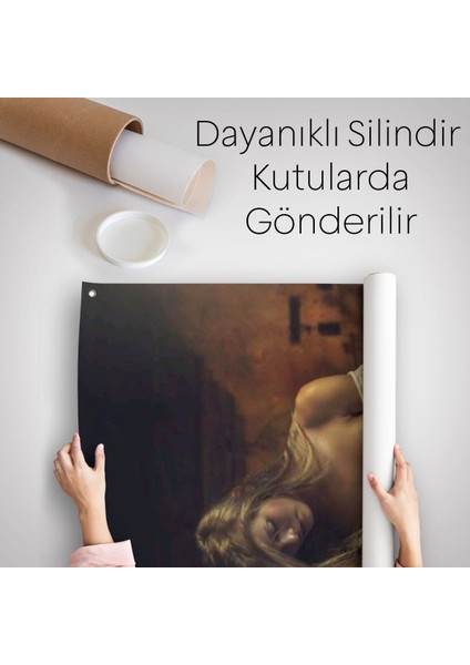 Peynir Kesen Güzel Kadın Dekoratif Duvar Örtüsü - Halısı-6299 indirimleri