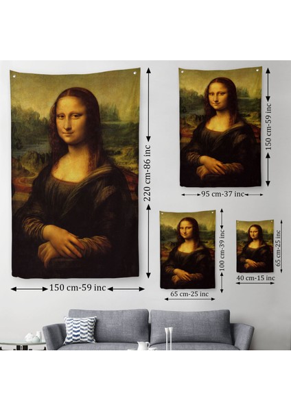 Leonardo Da Vinci'Nin Ünlü Eseri Mona Lisa Duvar Örtüsü - Halısı-5126 modelleri