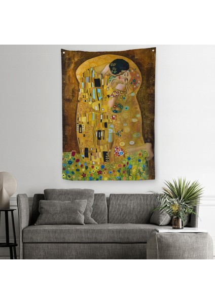 Gustav Klimt'İn The Kiss Isimli Eseri Duvar Örtüsü - Halısı-5128
