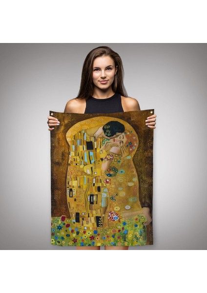Gustav Klimt'İn The Kiss Isimli Eseri Duvar Örtüsü - Halısı-5128