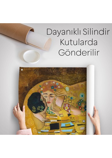 Gustav Klimt'İn The Kiss Isimli Eseri Duvar Örtüsü - Halısı-5128