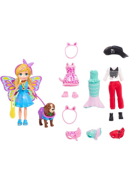 GDM15 Polly Pocket ve Hayvan Dostu Kostüm Giyiyor Oyun Seti / +4 Yaş