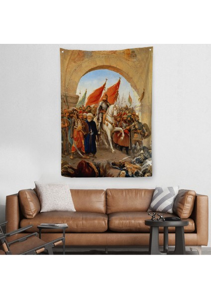 Fatih Sultan Mehmet Istanbul'A Girişi Duvar Örtüsü-Halısı - Fausto Zonaro -6439