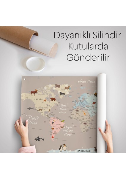 Eğitici Dünya Haritası Dünya Atlası Çocuk Ve Bebek Odası Duvar Örtüsü-Halısı 3817 indirimleri