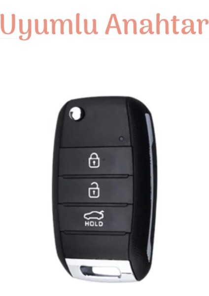 Kia Cerato Stonic Sportage Optima Picanto Venga Sorento Rio Ceed Sustalı Nano Anahtar Kılıfı 3 Buton Siyah fırsatları
