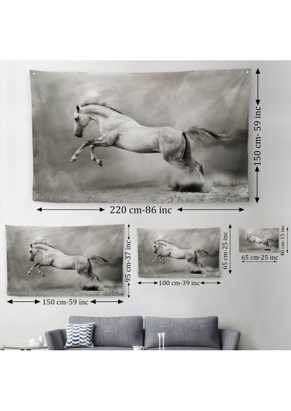 Çöldeki Beyaz At Duvar Örtüsü-Halısı-6598 modelleri