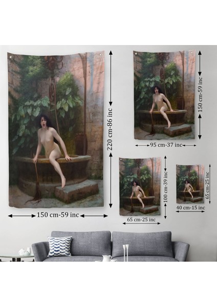 Jean-Léon Gérôme, Kuyudan Çıkan Gerçek (La Vérité Sortant Du Puits) Duvar Örtüsü - Halısı-5277 modelleri