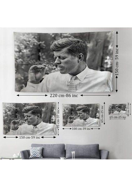 Marijuana Içen John F. Kennedy Duvar Örtüsü-Halısı-6588