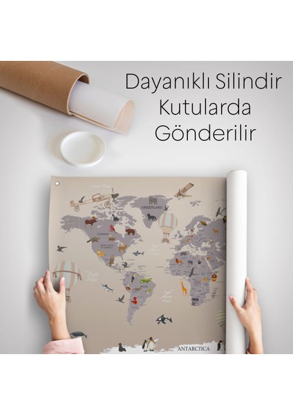 Eğitici Dünya Haritası Dünya Atlası Çocuk Ve Bebek Odası Duvar Örtüsü-Halısı 3814 indirimleri