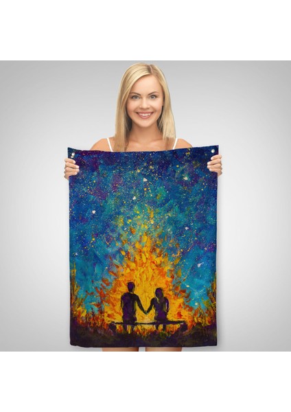 Nevruz Ateşini Izleyen Aşıklar Duvar Örtüsü - Halısı-5995 fiyatları