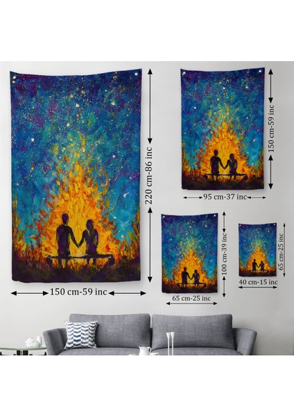Nevruz Ateşini Izleyen Aşıklar Duvar Örtüsü - Halısı-5995 modelleri