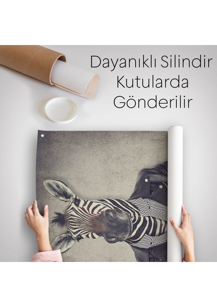 Zebra Kafalı Insan Duvar Örtüsü - Halısı -4982