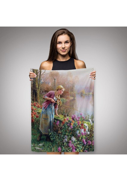Akarsu Kenarındakı Rus Köylü Kızı Dekoratif Duvar Örtüsü - Halısı-6165 fiyatları