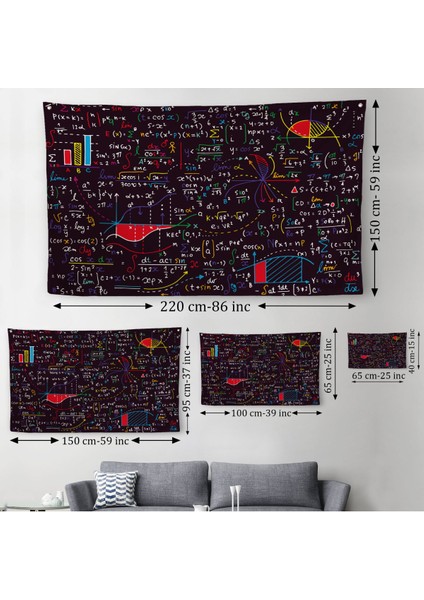 Matemetik Formullerinin Olduğu Kanvas Duvar Örtüsü-Halısı / Öğretmen, Öğrenci Hedıyesı-5085 modelleri