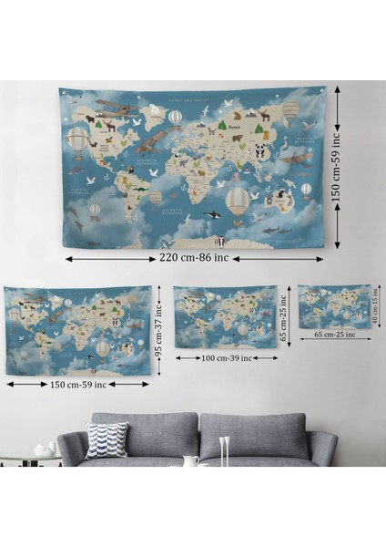 Eğitici Dünya Haritası Dünya Atlası Çocuk Ve Bebek Odası Duvar Örtüsü-Halısı 3827 modelleri