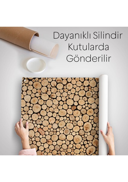 Odun Kütükler Kanvas Duvar Örtüsü-Halısı-5077