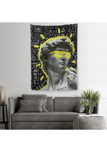Michelangelo Buonarroti Davud Pop Art Duvar Örtüsü-Halısı-6376