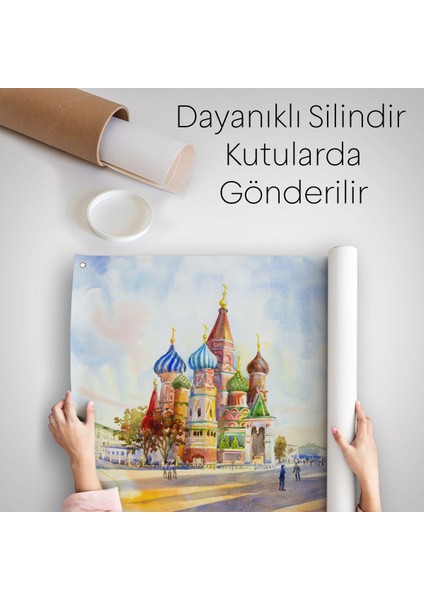 Kremlin Ve Kızıl Meydan Aziz Basil Katedrali Moskova Duvar Örtüsü-Halısı-3559 indirimleri