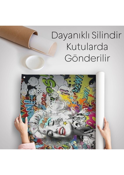 Graffiti Marilyn Monroe, Renkli Marilyn Monroe Duvar Örtüsü - Halısı-5307