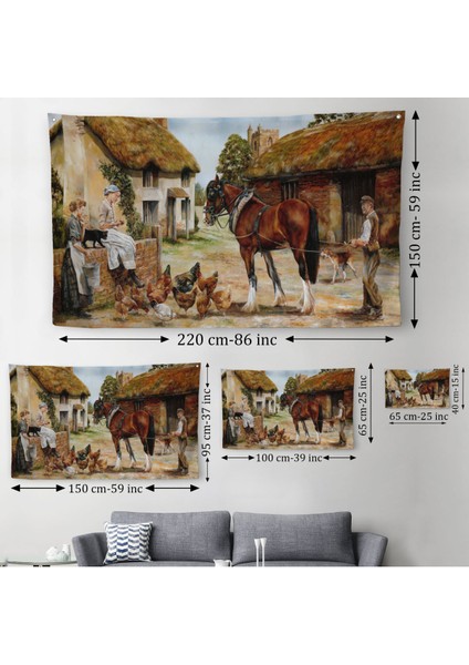 Ortacağ Alman Köyü Duvar Örtüsü-Halısı-6605