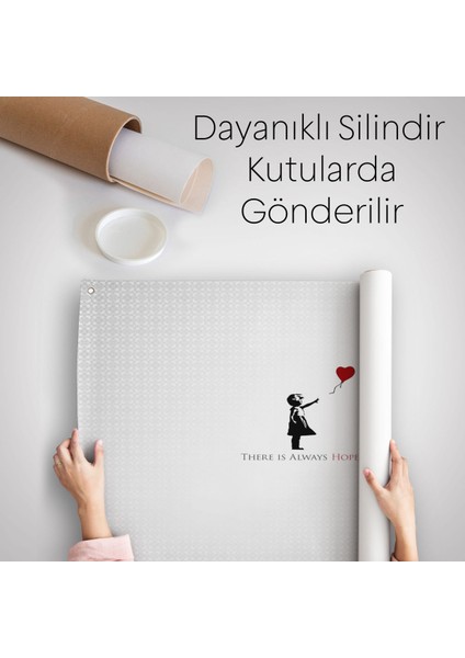 Banksy Kırmızı Balonlu Kızın'In Her Zaman Umut Vardır Yazılı Duvar Örtüsü-Halısı-5012 indirimleri