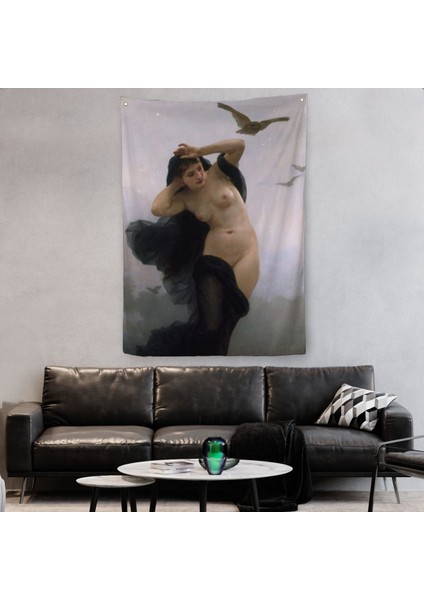 William-Adolphe Bouguereau The Night Duvar Örtüsü - Halısı-6066