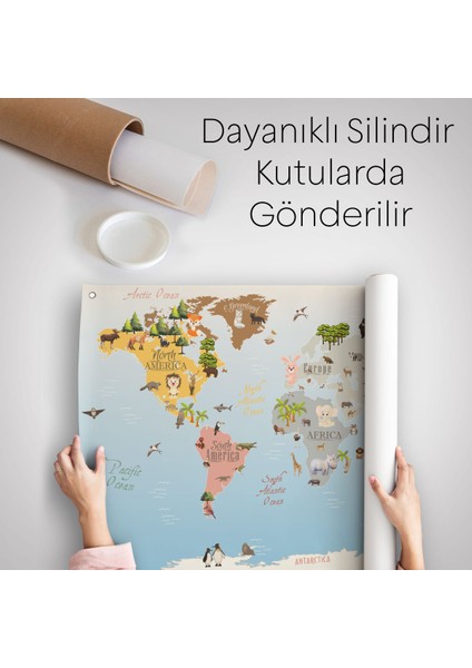 Eğitici Dünya Haritası Dünya Atlası Çocuk Ve Bebek Odası Duvar Örtüsü-Halısı 3824 indirimleri