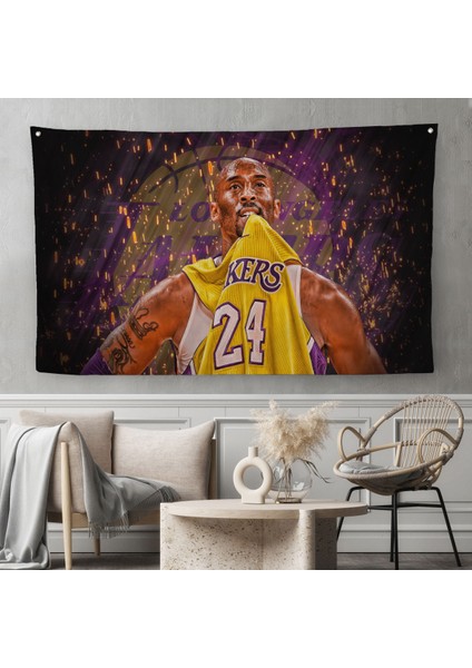 Kobe Bryant Los Angeles Lakers Kanvas Duvar Örtüsü-Halısı / Black Mamba-5151