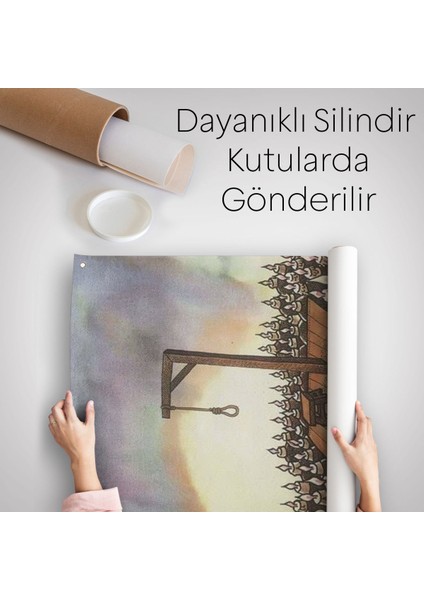 Kafası Farklı Çalışanın Kafası Gider Sürreal Duvar Örtüsü - Halısı-6041