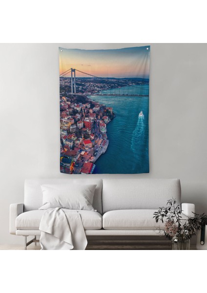 Boğaziçi Kuş Bakışı Dekoratif Duvar Örtüsü - Halısı-5971
