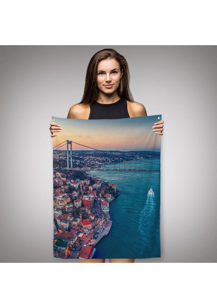 Boğaziçi Kuş Bakışı Dekoratif Duvar Örtüsü - Halısı-5971 fiyatları