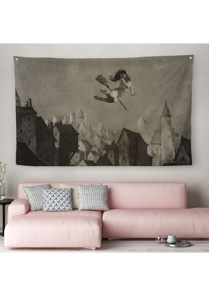 Amerikan Kabusları Duvar Örtüsü-Halısı, Şabat Ayini, Cadı Uçuşu, Wiccan Sihirli Dekor-5374