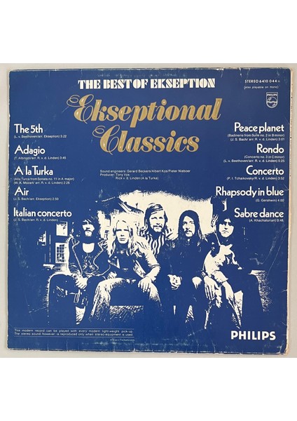 Ekseption Ekseptional Classics The Best Of Ekseption Lp Plak (Orjinal 1973 Dönem Alman Baskı)