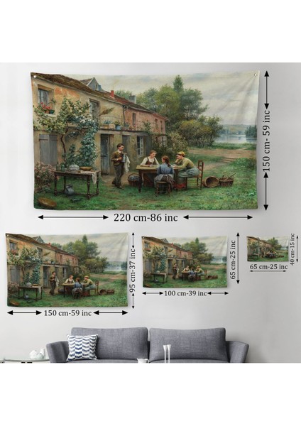 Bahçede Kahve Keyfi 19, Yüzyıl Duvar Örtüsü-Halısı-6529