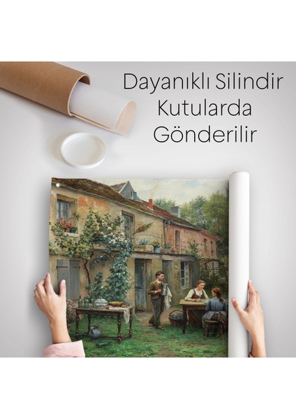 Bahçede Kahve Keyfi 19, Yüzyıl Duvar Örtüsü-Halısı-6529