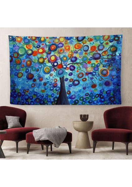 Sürreal Ağaçtaki Renkler Senfonisi Duvar Örtüsü-Halısı-6626