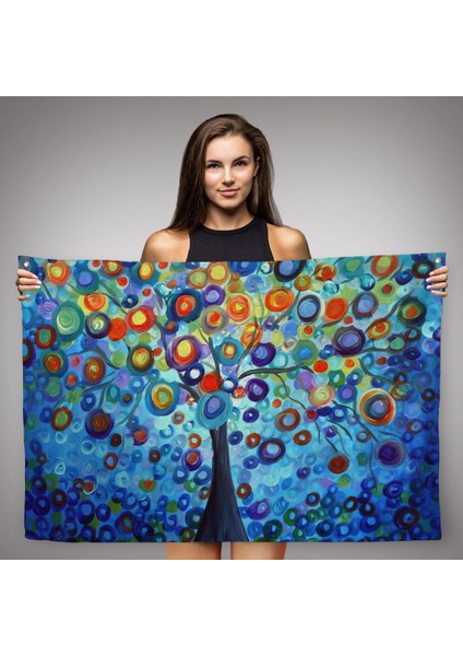 Sürreal Ağaçtaki Renkler Senfonisi Duvar Örtüsü-Halısı-6626 fiyatları