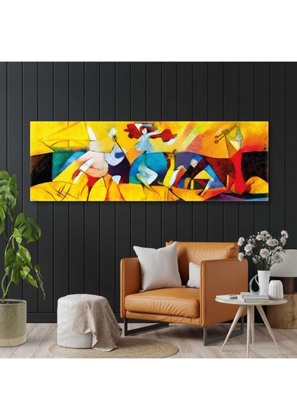 Ünlü Ressam Picasso Kübizm Soyut Panoramik Yatay Kanvas Tablo