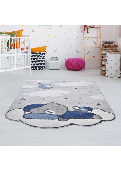 Giza Home Kids Fulyam Ayıcık Figürlü Gri Çocuk Odası Halısı 4355A_DE58 133 x 190 cm