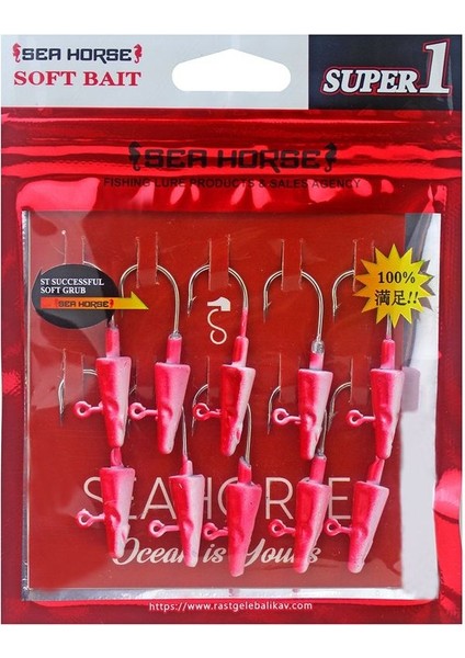 Sea Horse Balık Kafa Jig Head 7gr 10 Lu Pkt Kırmız