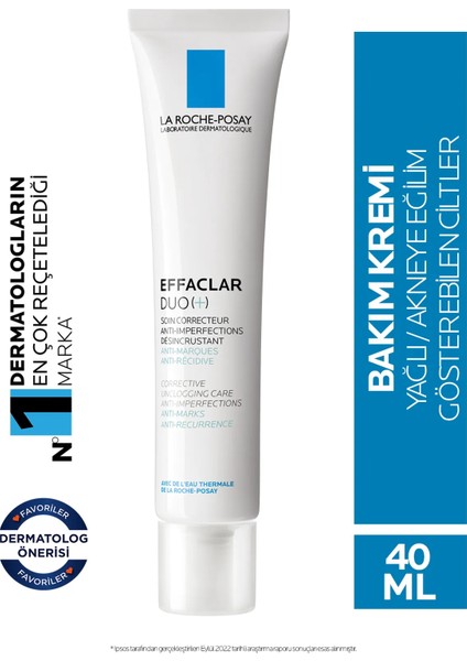 Roche Posay Effaclar Duo(+) Akneye Eğilim Gösteren Ciltler Için Cilt Bakım Kremi
