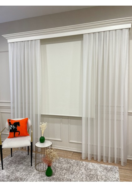 Stor Perde Kalın Kumaş (Keten) -Alüminyum Kasa Boru - Krem fiyatları